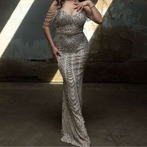 Champagne prom dress size 2